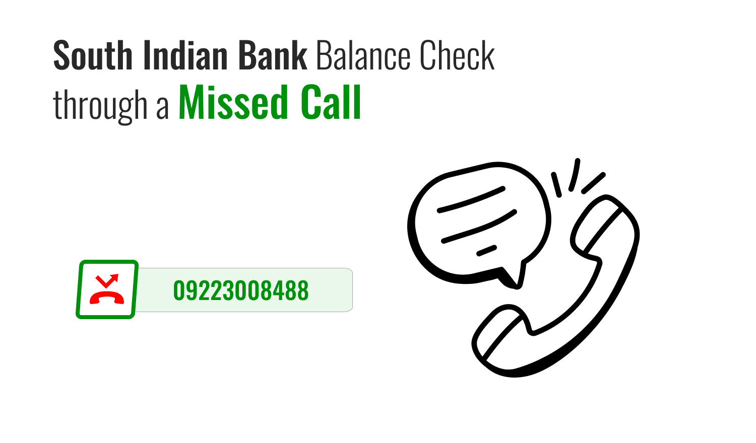 South Indian Bank Balance Check through a Missed Call